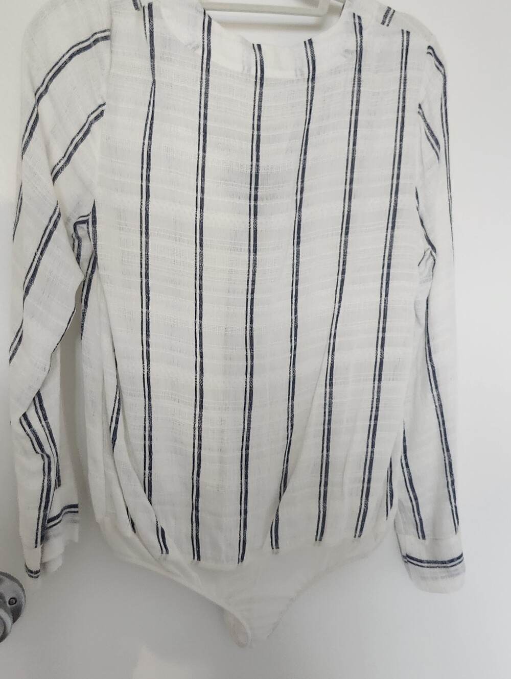 NWT Intimately Free People Lace Up Striped Linen Blend Bodysuit - Picture 2 of 6